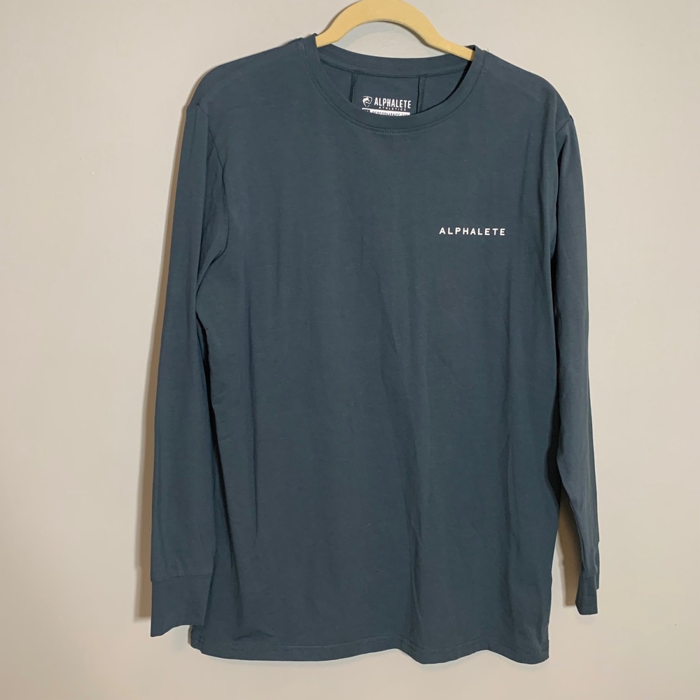 ALPHALETE ATHLETICS Mens Long Sleeve Performance‎ Fit TShirt Blue Size M